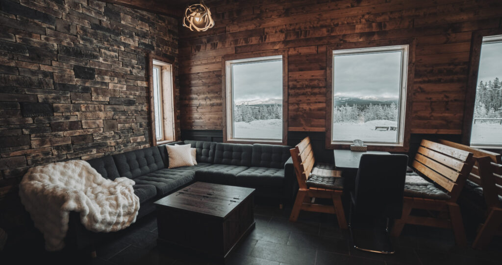 Cozy aurora viewing cabin